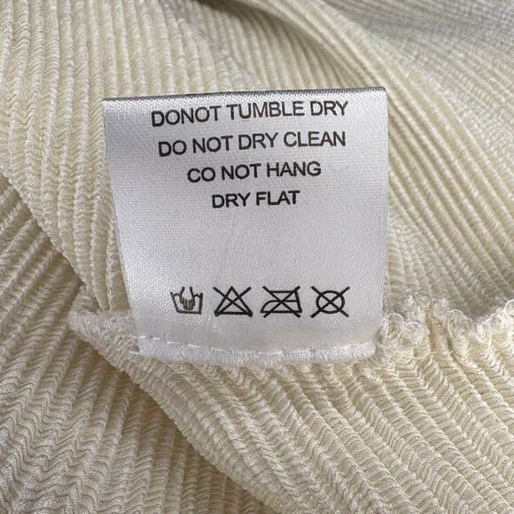 NWT Alquema Quiet Luxury Ivory Oversized Ribbed Dolman Sleeve Top Womens Sz 2 XL - Picture 6 of 7